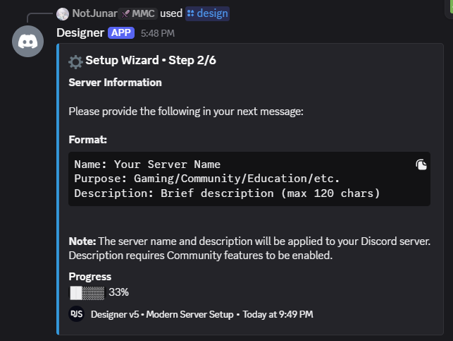 Setup wizard configuration